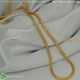 30 Inches Gold Plated Chains Fancy Design for Daily Wear – Long Lasting Colour Life, Premium Gold Polish CG9077