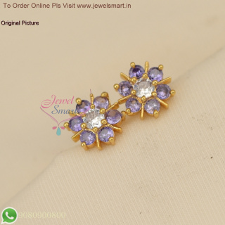7 Kal Thodu Small Size Ear Studs - Gold Replica, Traditional Screw Back Design ER27049