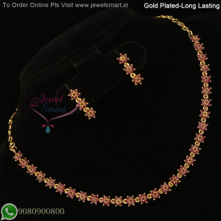 7 Stone Star Necklace – Delicate Light Weight CZ Stones Studded Diamond Look NL27256