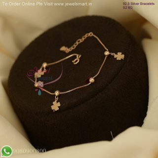 92.5 Silver Rose Gold Plated Delicate Chain Bracelets – Latest Trending Collections SB27109