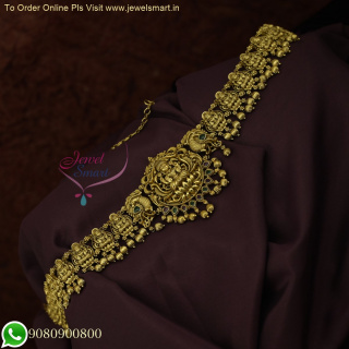 Adjustable and Flexible Temple Hip Chain Latest Antique Gold Temple Vaddanam H26097