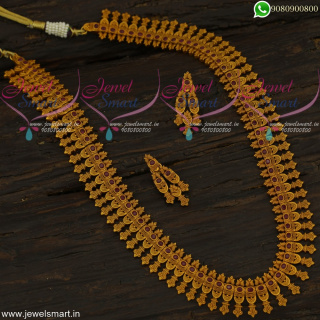 Admirable Long Necklace for Sarees Skillful Kerala Fashion Jewellery Online NL22256
