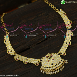 Admirable Traditional Gold necklace design Attigai Style Jewellery Online NL22215