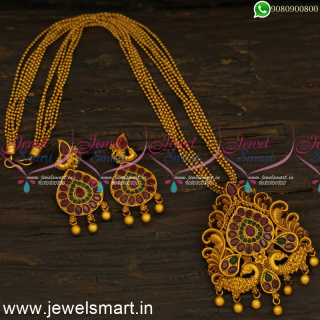 PS17692N Antique Designer Dollar Chain Designs For Women Trendy Matte Jewellery Online