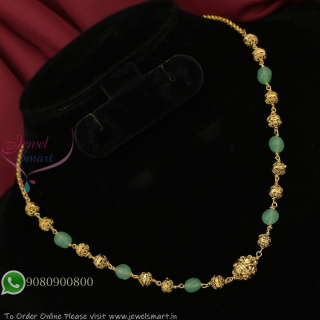 Antique Gold-Plated Beaded Necklace Available in Multiple Colours NL27356