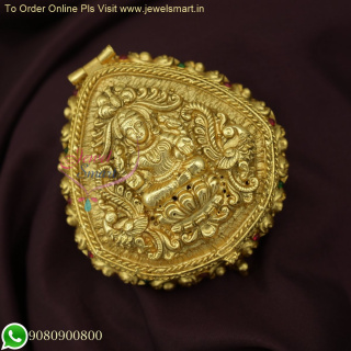 Antique Gold Replica Sindoor Box | Lakshmi God Inspired Nagas Jewellery S26503