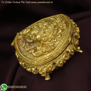Antique Gold Replica Sindoor Box | Lakshmi God Inspired Nagas Jewellery S26503