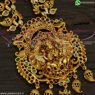Antique Temple Jewellery Sets Gold Design Imitation Long Necklace Collections NL21853