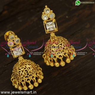 Attractive Small Jhumkas South Screw Daily Wear Gold Covering Jewellery J24836