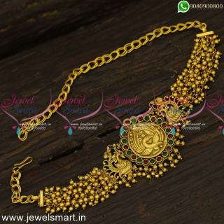 Handcrafted Beads Danglers Bridal Jewellery Designs Vanki Bajuband Belt Type V24714