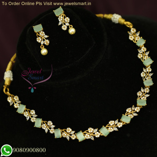 Stunning CZ Necklace Set: Latest Trending in Social Media for Simplistic Elegance NL26376