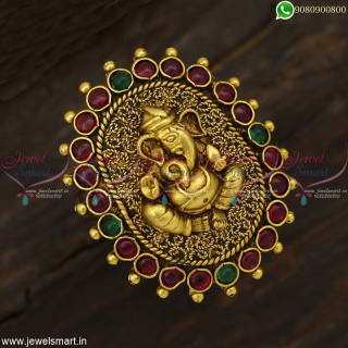 Big Size Lord Ganesha Finger Rings Temple Antique Jewellery Designs Colour Options F22988