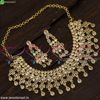Bridal Necklace Set for Wedding Gold Plated Jewellery Choker Model