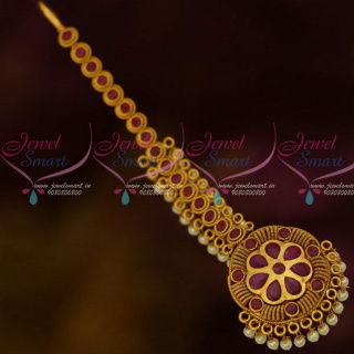 Charming Papidi Billa Bridal Maang Tikka Pearls And Stone Jewellery Low Price T12518A