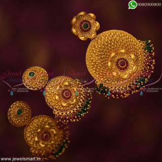 Colour Crystal Beads Danglers Designer Jewellery Matte Pendant Set New Online PS19207