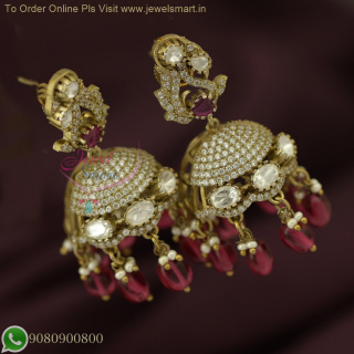 Cute Victorian Style Oxidized Jhumka Earrings | Sparkling Jewelry J26860