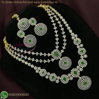CZ Layered Long Necklace Designs – Diamond Look Wedding Jewelry Inspired by Celebrity Styles NL26749