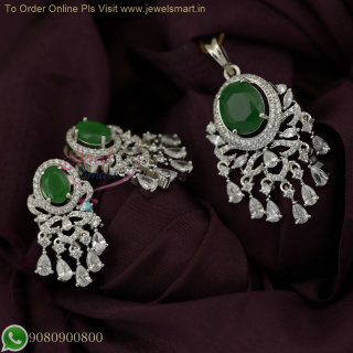 Sparkling CZ Pendant Set | Elegant Design with Matching Earrings PS27020