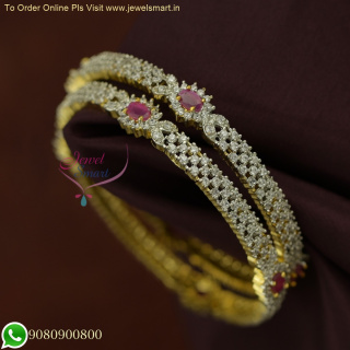 Diamond Inspired Ruby CZ Bangles | Popular Design | Online at Best Prices B25972