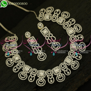 Diamond Jewellery Finish Imitation Necklace Set Party Wear Collections NL20914