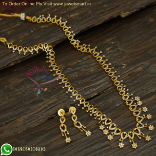 Diamond Jewelry Replica Design CZ White Stones Medium Long Necklace – Affordable Elegance NL26499