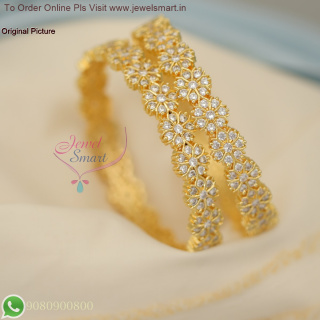 Diamond Look CZ Bangles Gold Plated – Long Lasting Colour Life B27056