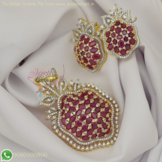 Stunning Diamond Look Pendant & Earrings Set with Sparkling CZ Stones – Colorful Options at Rs. 1999 PS26907