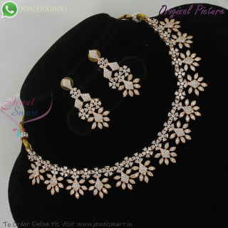 Diamond Look CZ Necklace Set | Simple Antique Finish | Affordable Fancy Jewellery