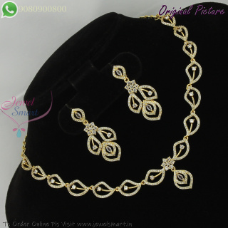 Diamond Look CZ Necklace Set | Simple Gold and Silver Finish | Affordable Fancy Jewellery NL29373