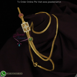 Diamond Look Flexible Thali Kodi Chain Gold Plated with Mugappu – Latest Designs C27207