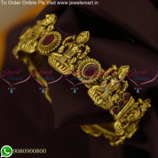 Divine Collection: Antique Gold Temple Jewellery Bangles - Exquisite Craftsmanship and Spiritual Significance B25732