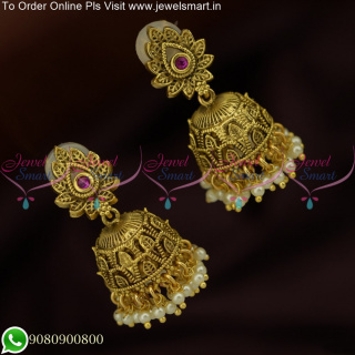 Stay Chic and Adorable with Our Leaf Design Cute Jhumka Earrings - Shop Now J25656