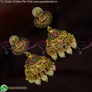 Embrace Tradition with our Stunning Temple Jhumka Earrings - Shop Now J25653