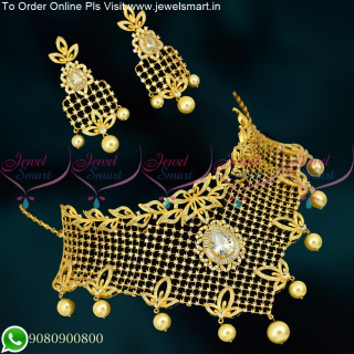 CZ Bridal Choker Necklace V Shape Brilliant White Stones Artificial Jewellery NL25364