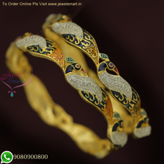 2.6 Size ancy Meenakari Bangles Gold Silver Two Tone Jewellery Offer Price B5339