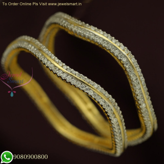 2 Line White CZ Bangles Popularl Neli Valayal Designs Online B25852