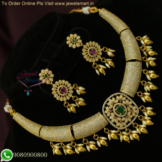 Dazzling Delicacy: Tiny CZ Stones Filled Pipe Necklace Set - Sparkling Diamond Look Jewelry Set NL26295
