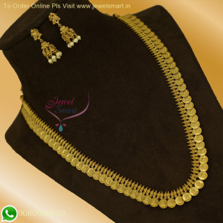 Simple Long Coin Necklace Haram Designs Antique Gold Jewellery