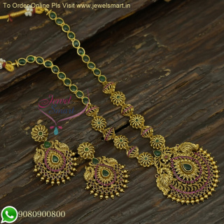 Simple and Elegant Antique Gold Kemp Stones Floral Necklace Set NL26373