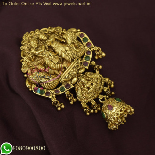 Jada Billalu With Jhumka Antique Bridal Accessories For Hair Anique Gold Finish J22700