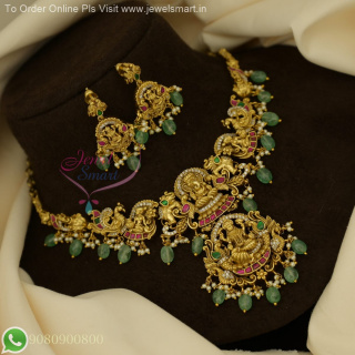 Real Jadau Kundan Temple Lord Ganapathy Necklace Set – Premium Bridal Jewellery NL26971