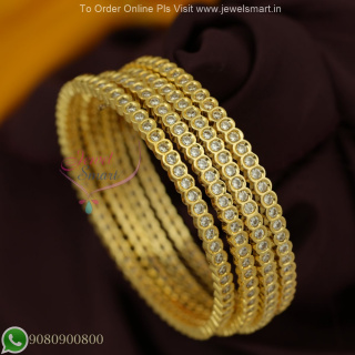 4 Pieces Thin White Stone Bangles – Perfect for Mix & Match Styling B27191