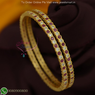 Thin Round Stone Bangles Set – Multicolor Options, Perfect for Styling with Broad Bangles B27189