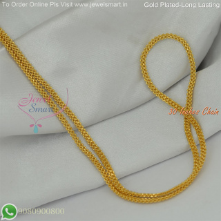 30 Inches Gold Plated Chains Fancy Design for Daily Wear – Long Lasting Colour Life, Premium Gold Polish CG9088