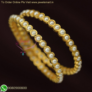 Elegant Traditional Pearl Bangles - Timeless Beauty and Sophistication B26538