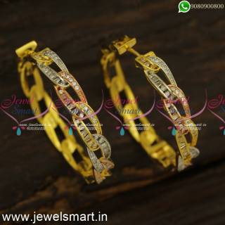 Fancy Bracelet Style Big CZ Designer Bali Earrings Trending Imitation Jewellery Online ER24470