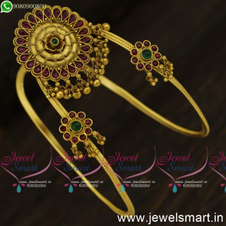 Floral Antique Gold Vanki Designs U Format Traditional Bajuband Shop Online