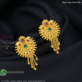 Forming Gold Party Wear Earrings – Lightweight Screwback with Real Gold Finish ER27432