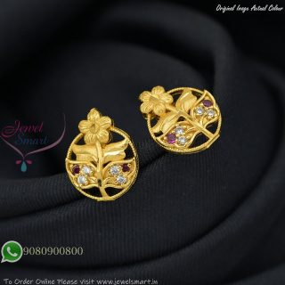 Forming Gold Party Wear Earrings – Lightweight Screwback with Real Gold Finish ER27436