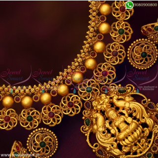 Gajri Chain Beads Temple Necklace Set With Jhumka Earrings Handcrafted Imitation Jewellery NL19163